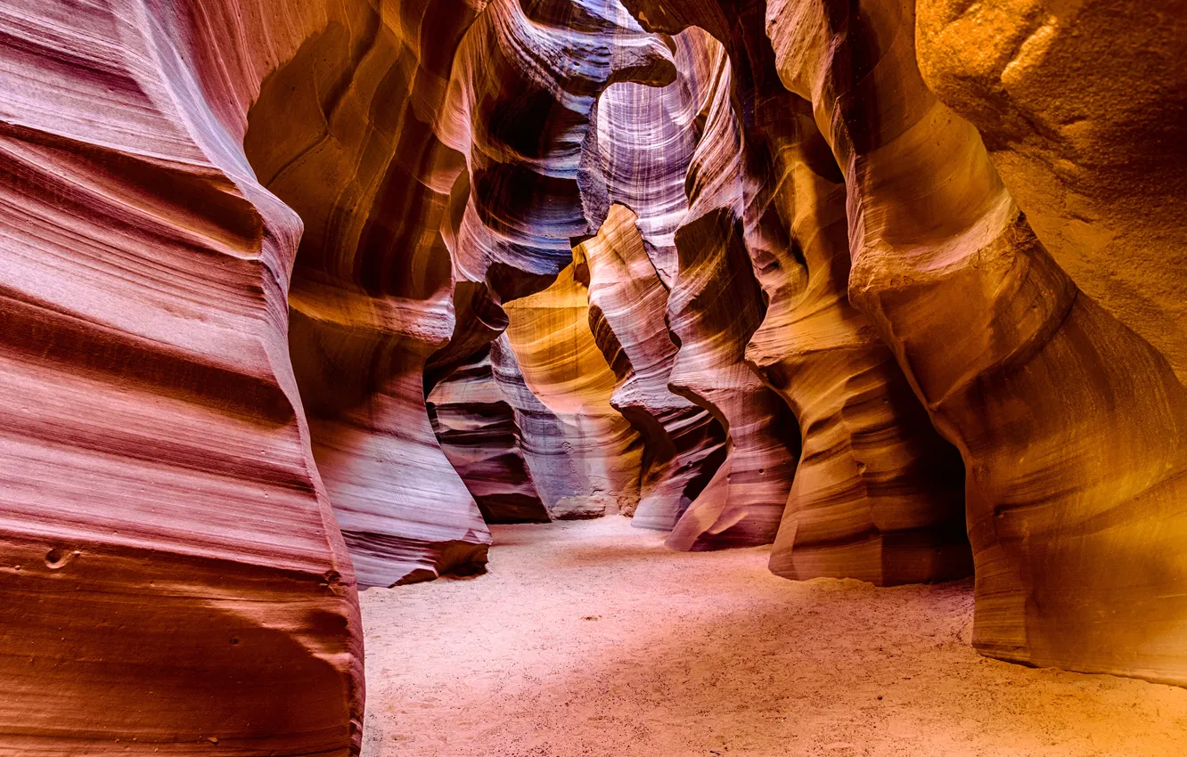 Фото обои colorful, desert, blue, color, canyon, bright, cave, curve