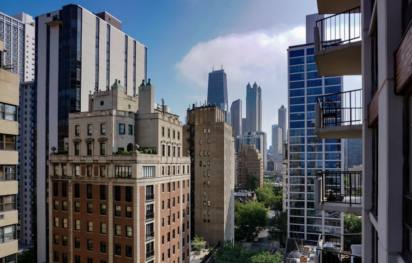 Фото обои небоскреб, дома, Чикаго, США