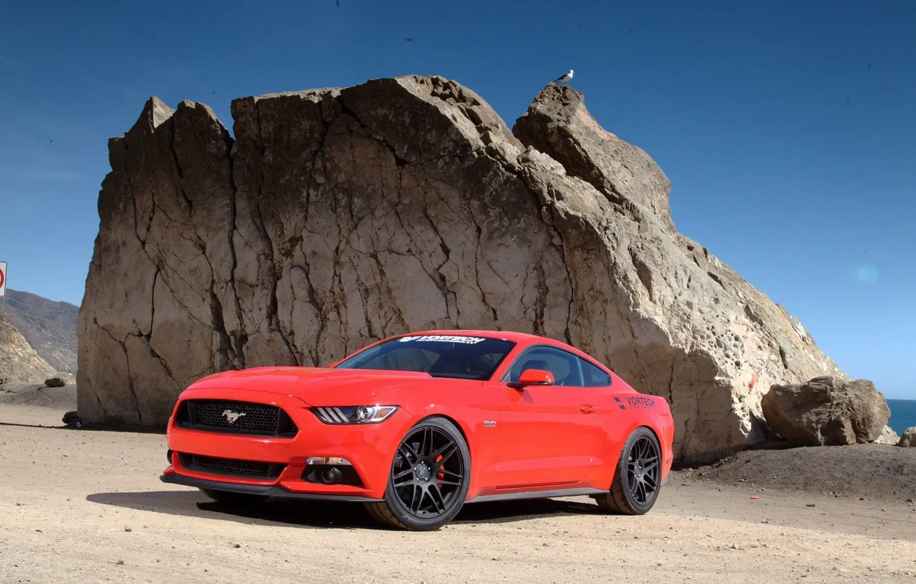 Фото обои Mustang, Ford, Muscle, USA, Supercar, Competition, 2015