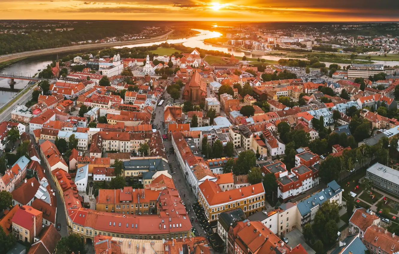 Фото обои Lietuva, Kaunas, saulėlydis