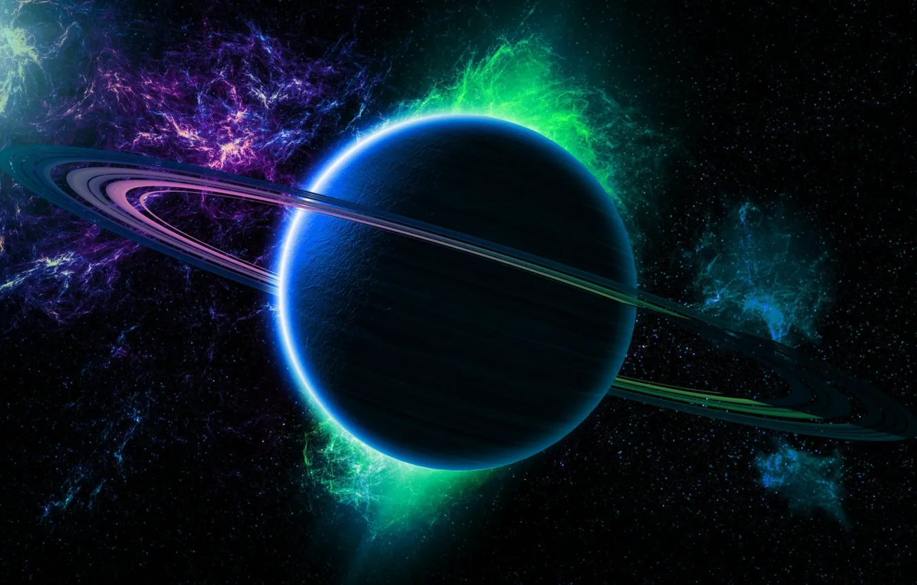 Фото обои green, light, Star, blue, planet, Sci FI