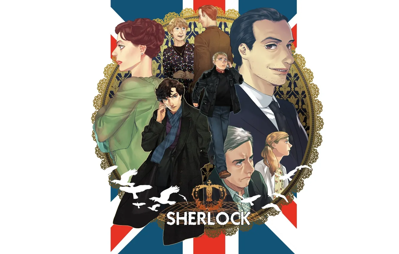 Фото обои арт, сериал, Шерлок Холмс, John Watson, Майкрофт Холмс, Sherlock BBC, Dr. John Watson, Джон Ватсон