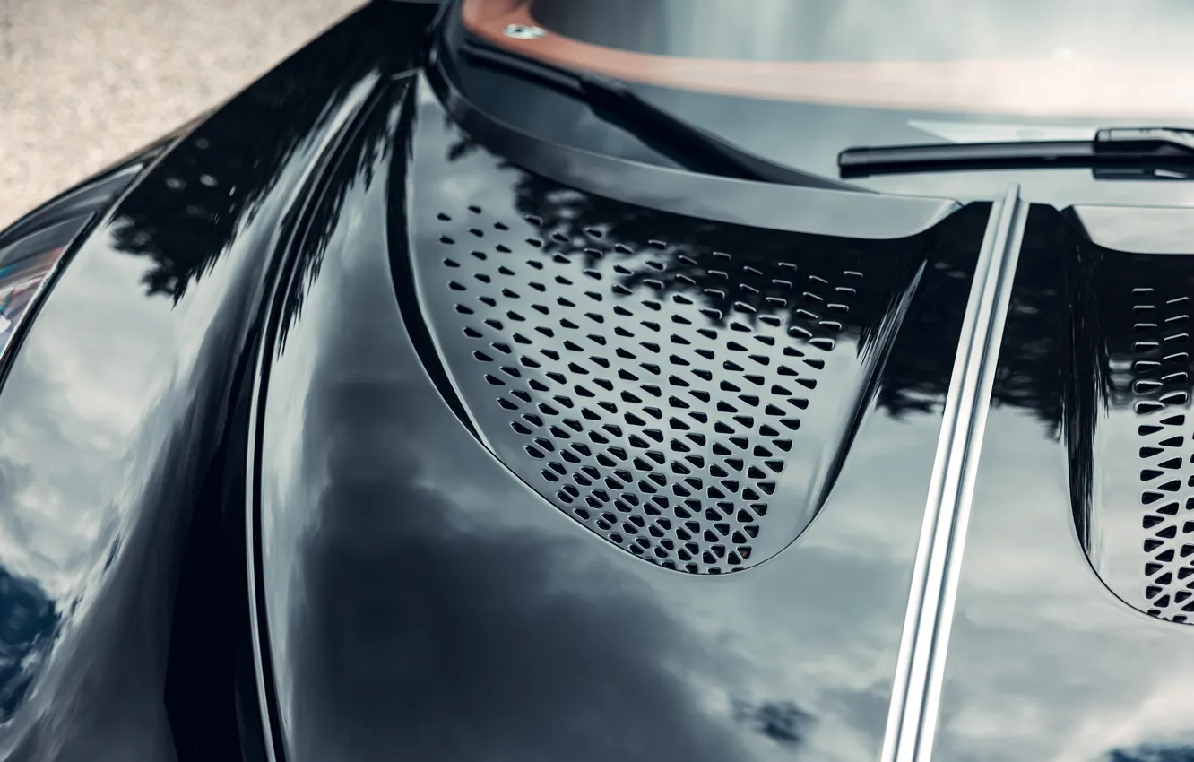 Фото обои Bugatti, close-up, La Voiture Noire, Bugatti La Voiture Noire