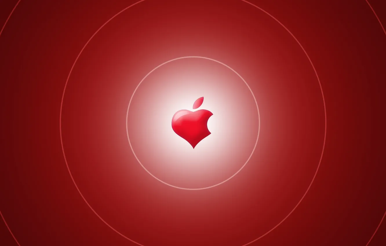 Фото обои компьютер, сердце, apple, mac