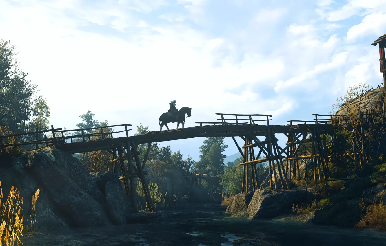 Фото обои мост, Ведьмак, The Witcher 3: Wild Hunt, Ведьмак 3 Дикая Охота