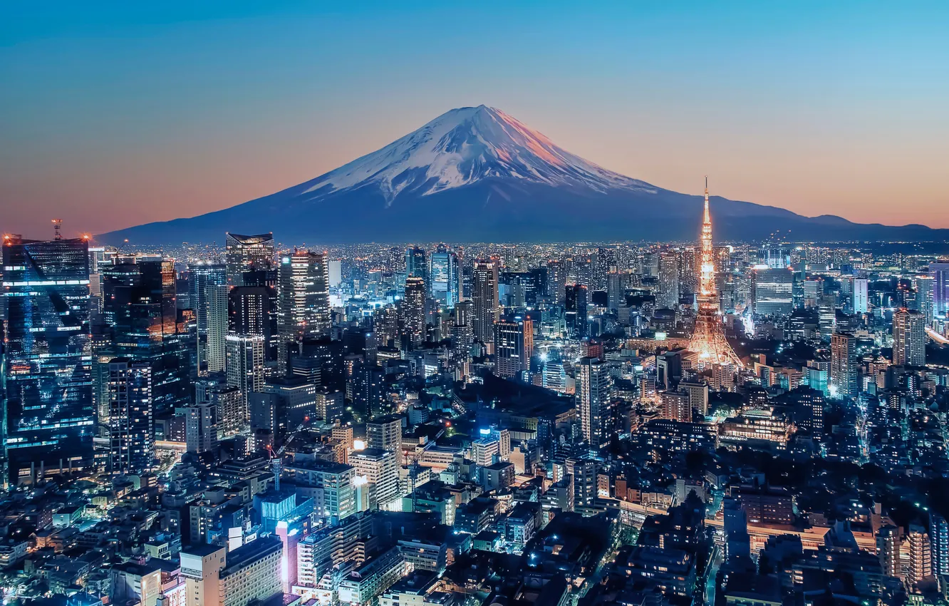 Фото обои city, lights, Tokyo, night, capital