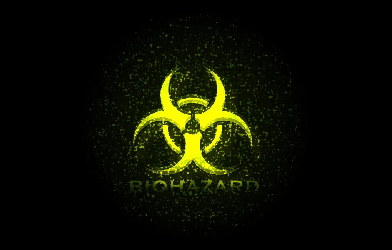Фото обои black, biohazard, yellow, symbol