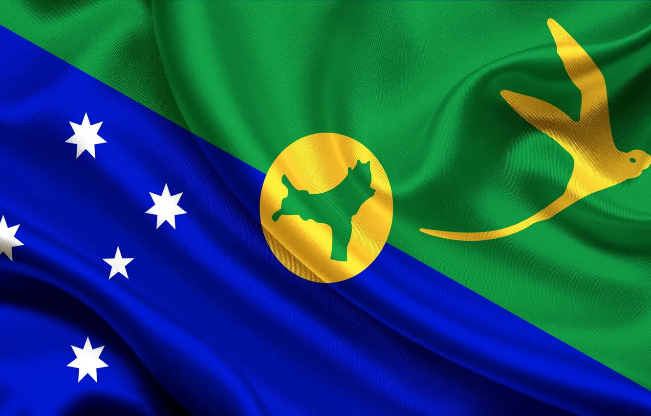 Фото обои Синий, Белый, Австралия, Флаг, Текстура, Жёлтый, Зелёный, Flag