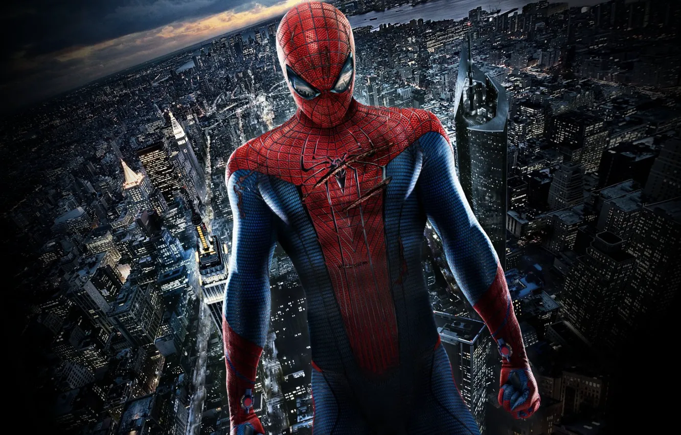 Фото обои город, человек паук, раны, Spider Man