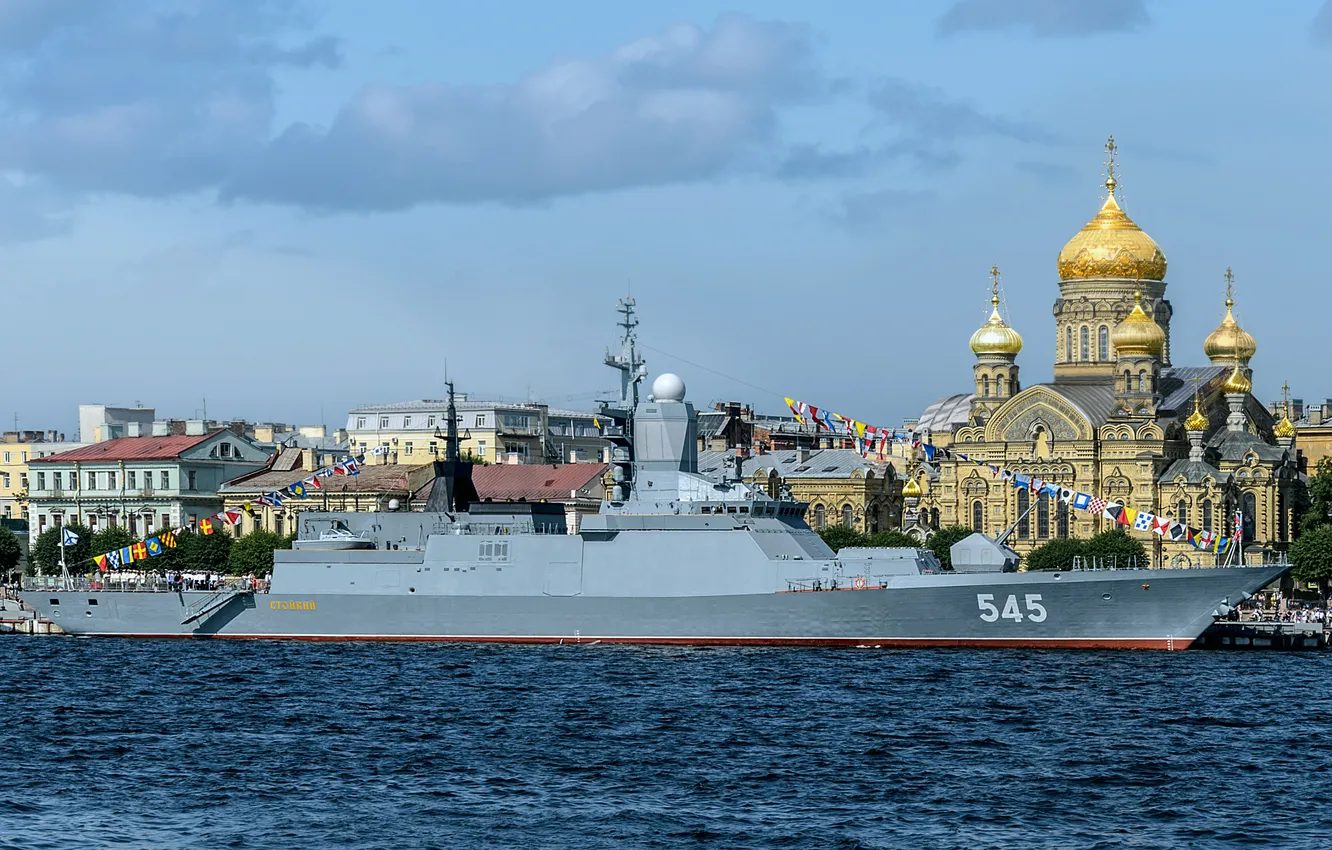 Фото обои праздник, корвет, Стойкий, проект 20380
