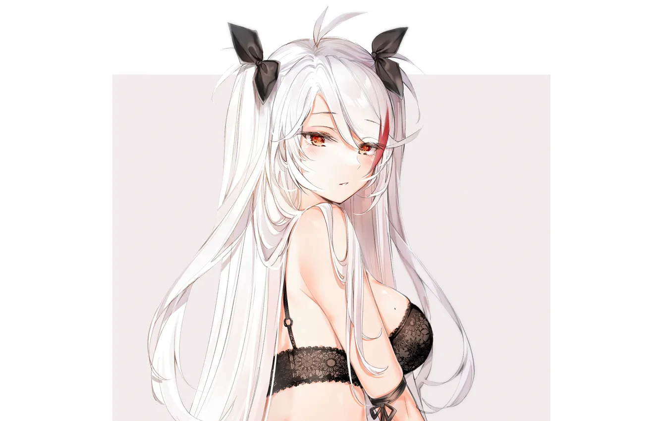 Фото обои girl, sexy, lingerie, bra, cleavage, long hair, boobs, anime