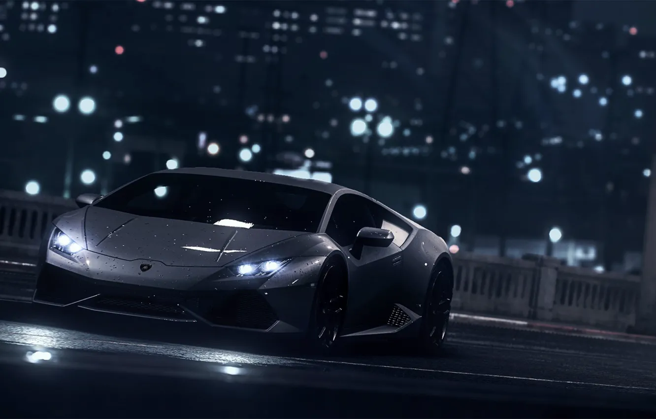 Фото обои Lamborghini, Dark, Front, Black, Water, Color, Supercar, Wheels