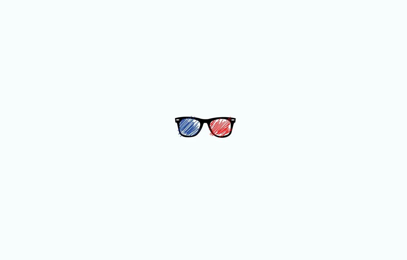 Фото обои синий, красный, очки, центр, райбэн, стерео очки, стерео