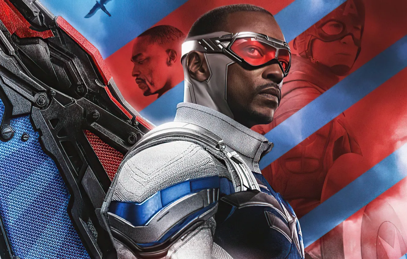 Фото обои очки, костюм, сериал, постер, комикс, Falcon, MARVEL, Anthony Mackie
