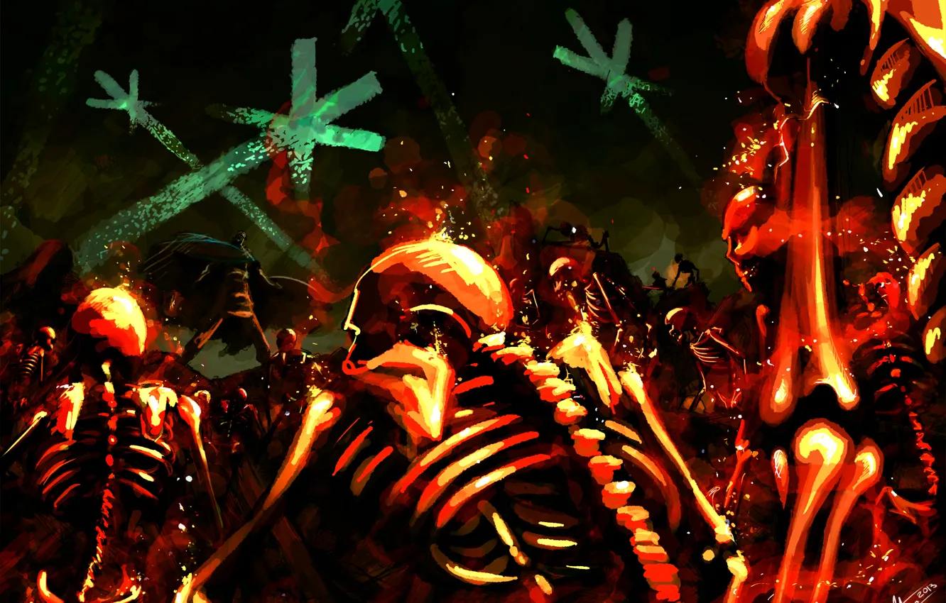 Фото обои армия, арт, кости, скелеты, Eiritel, Army of Corpses