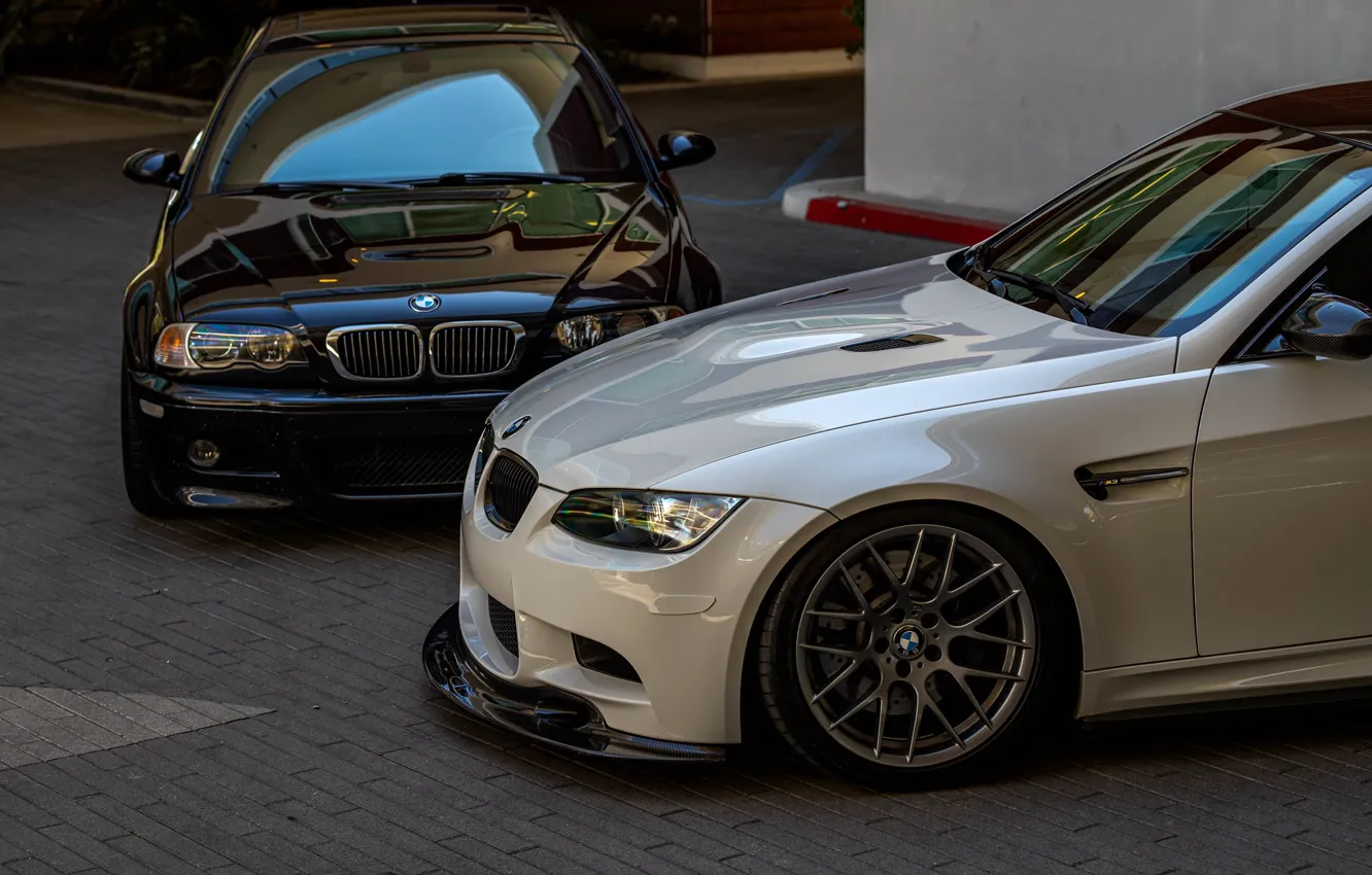 Фото обои BMW, White, E92, E46, Gray, Duet