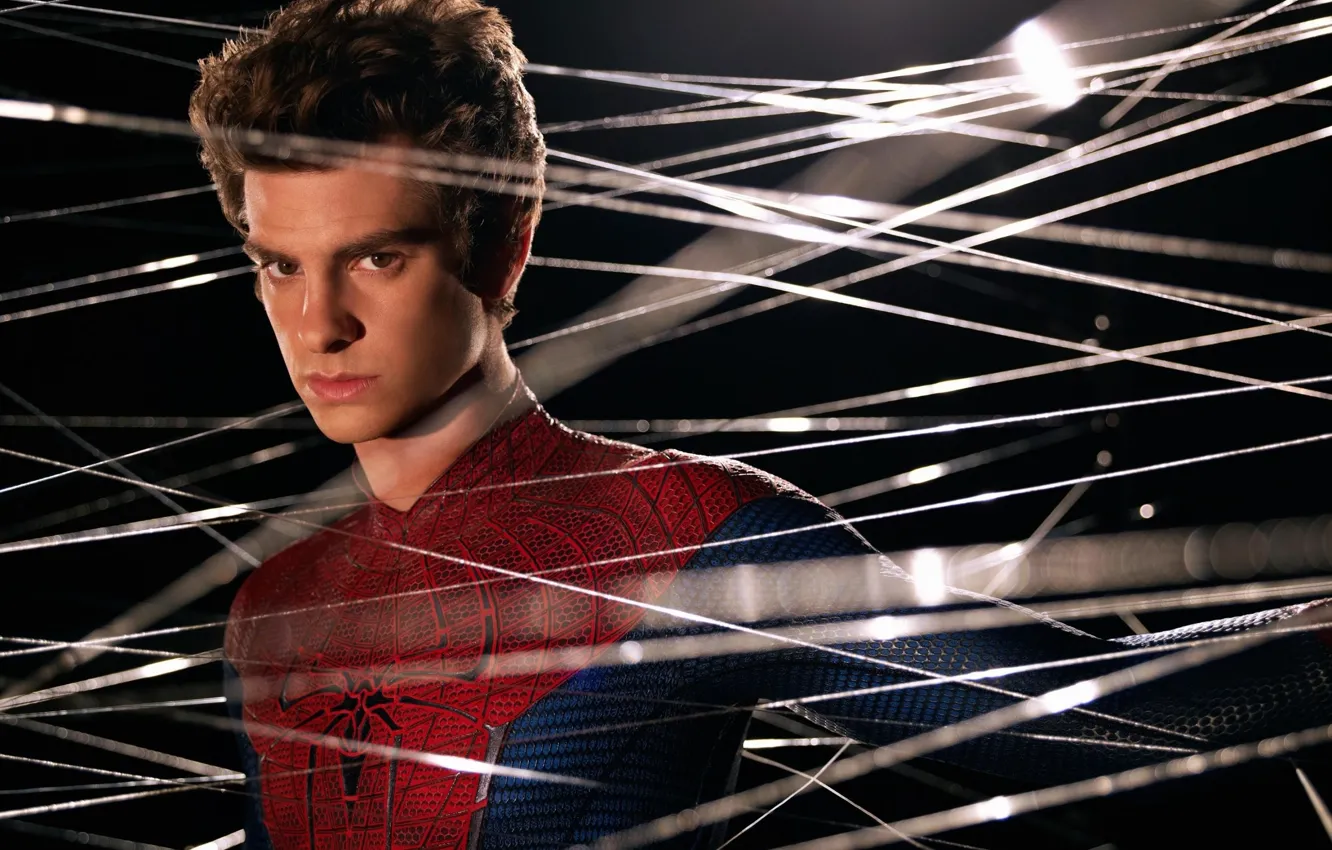 Фото обои spider man, web, peter parker, the amazing spider man, andrew garfield