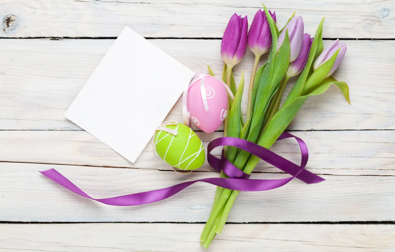 Фото обои цветы, яйца, Пасха, тюльпаны, flowers, tulips, spring, Easter