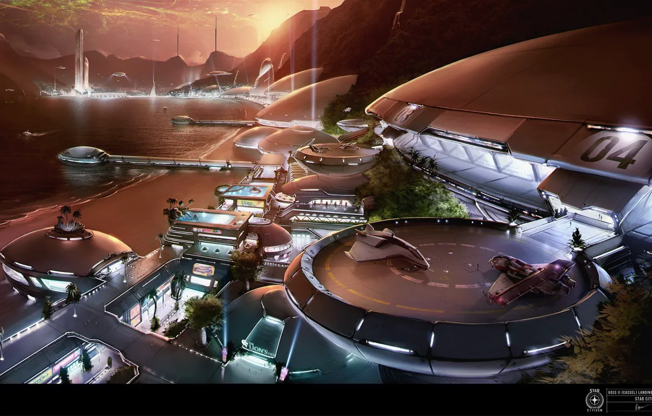 Фото обои берег, Star Citizen, Goss II Landing Pad