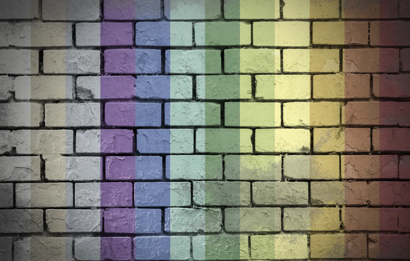 Фото обои colorful, rainbow, wall, bricks, textures, 4k ultra hd background