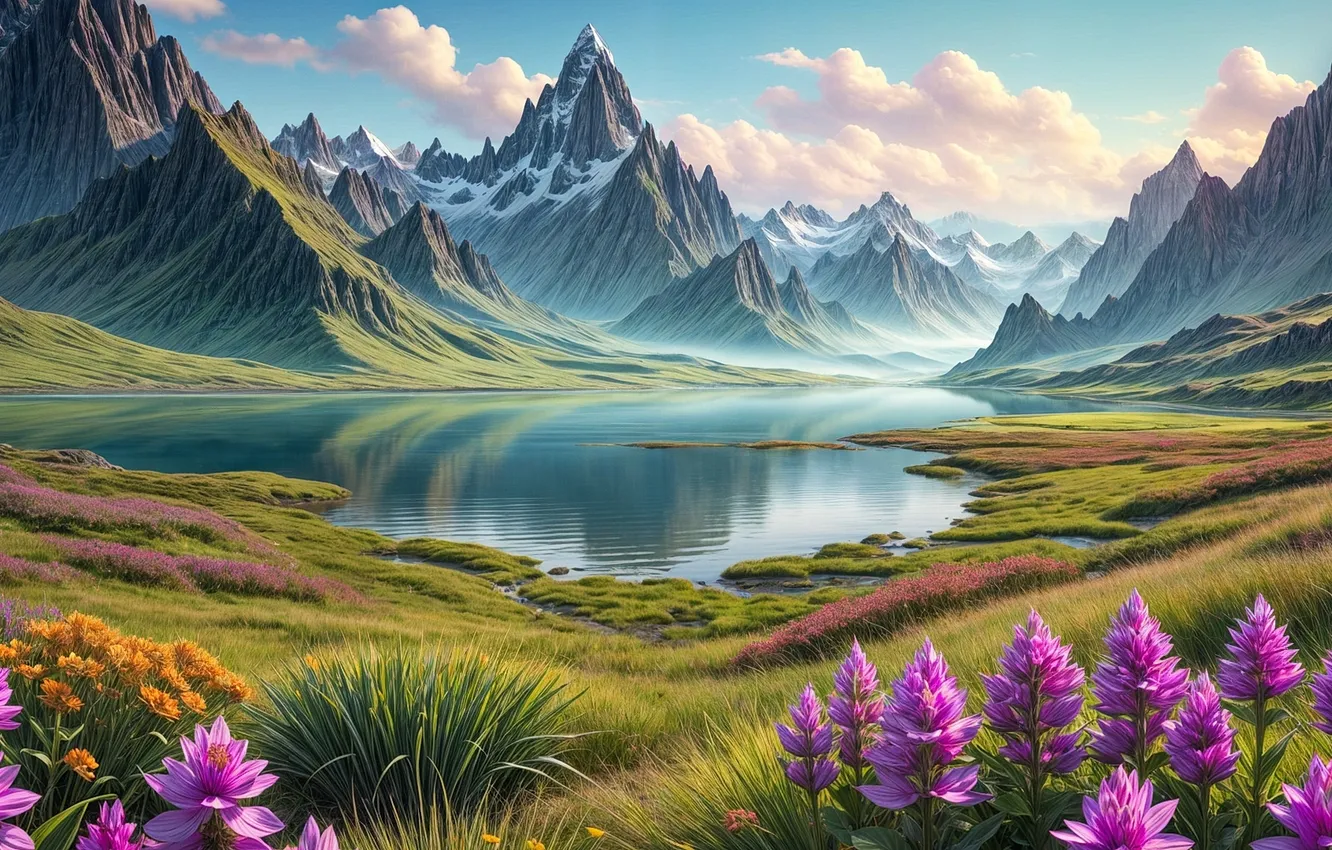 Фото обои nature, landscapes, neural network, einkehr
