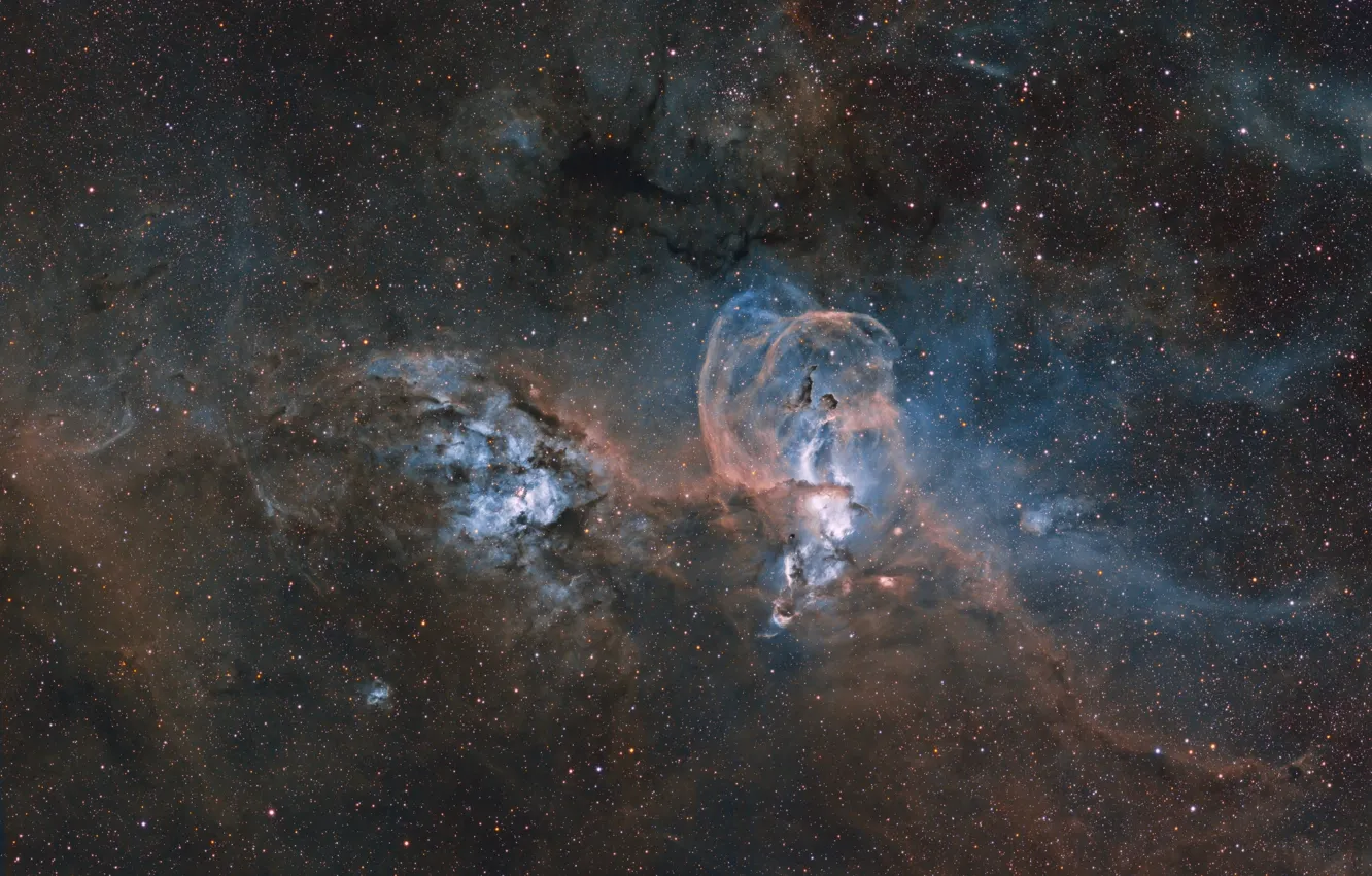 Фото обои в созвездии Киля, NGC 3576, эмиссионная, туманность