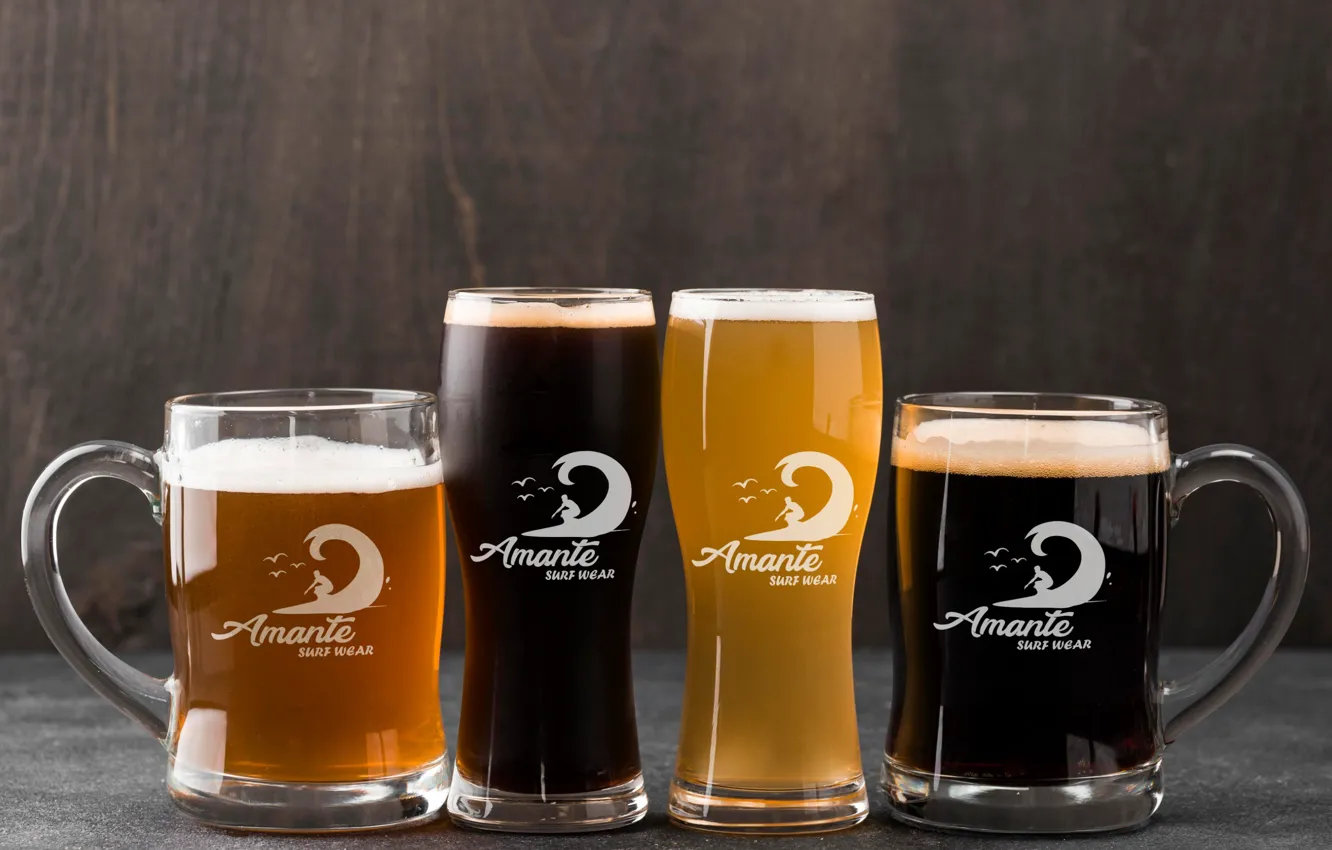 Фото обои glass, logo, Beer, Amante