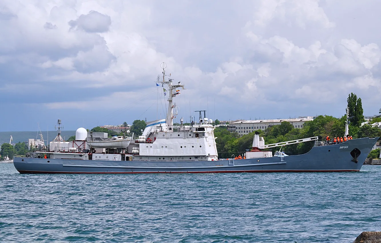 Фото обои черное море, севастополь, корабль-разведчик