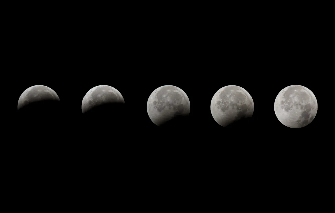 Фото обои луна, затмение, фазы, Lunar Eclipse