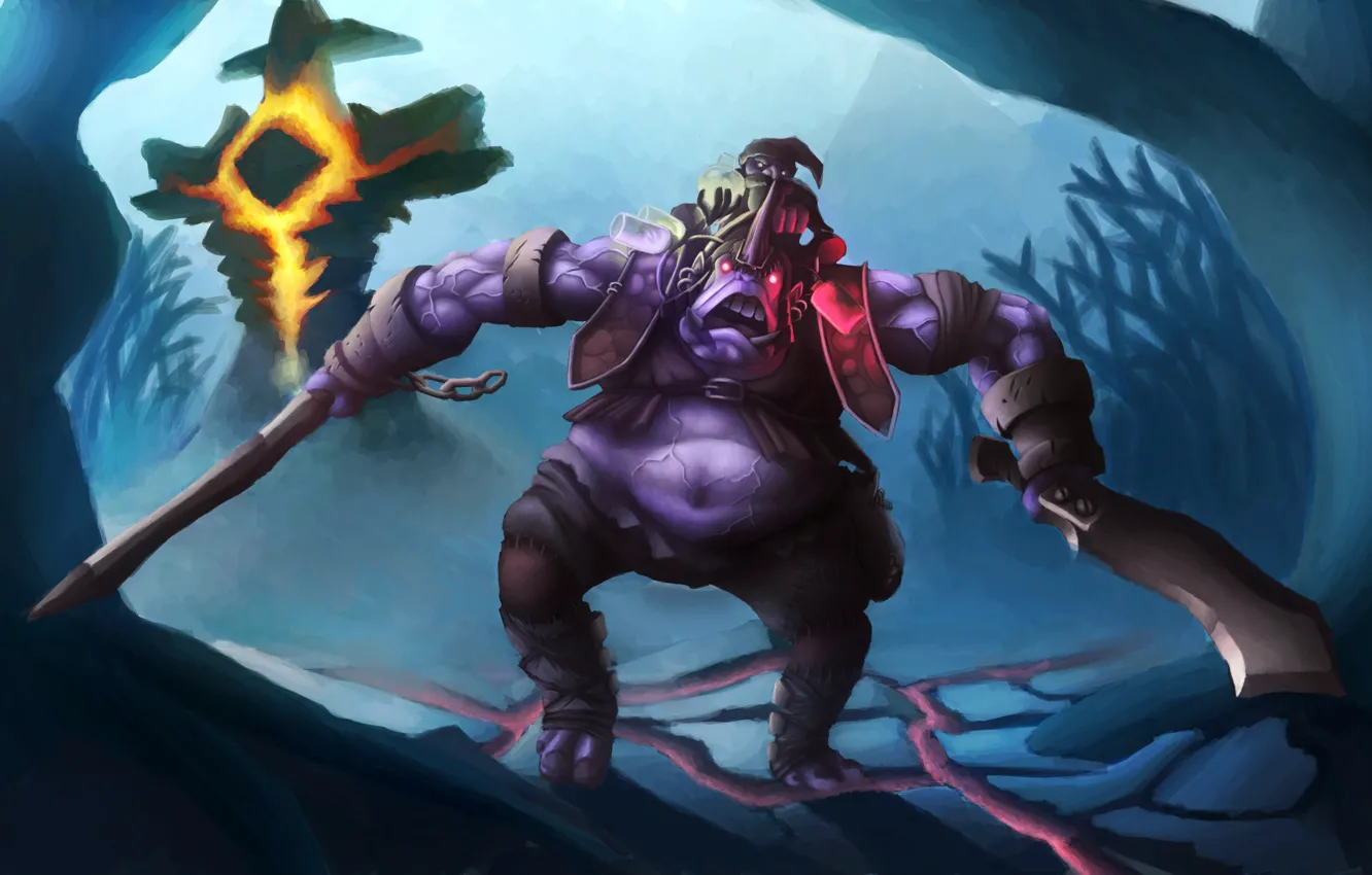 Фото обои башня, арт, Dota 2, Alchemist, Razzil Darkbrew, SwedeyArt