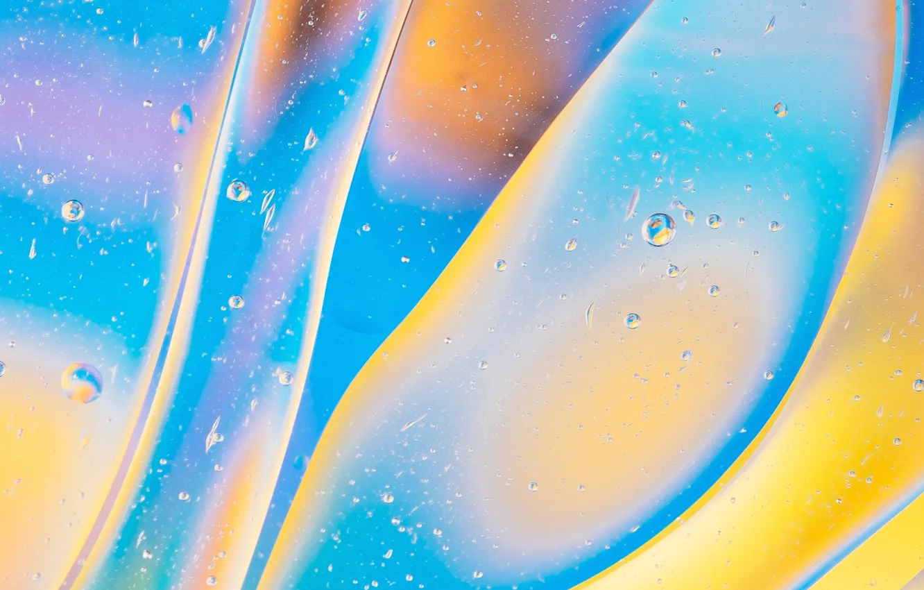 Фото обои вода, пузырьки, краски, масло, воздух