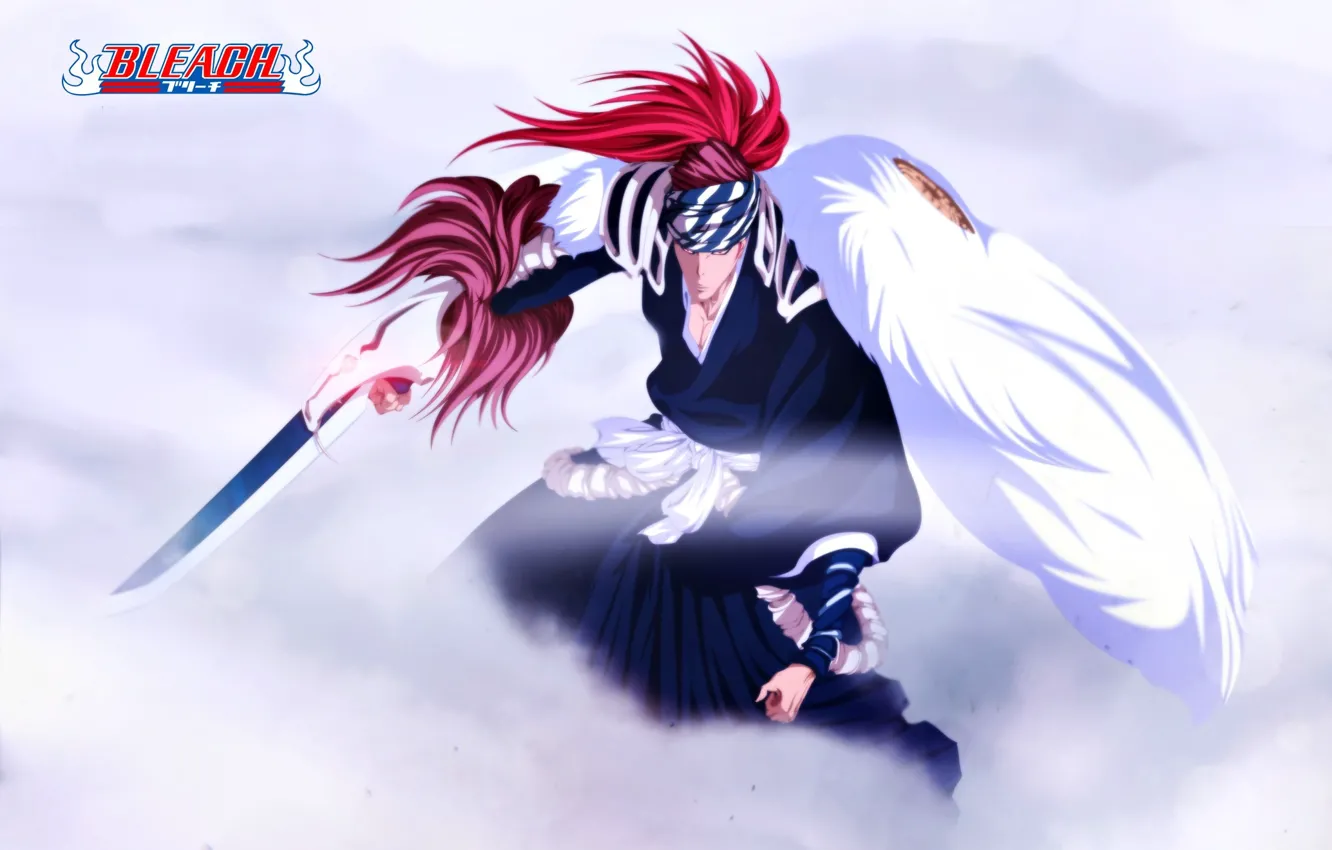 Фото обои red, sword, game, Bleach, snake, red hair, anime, katana