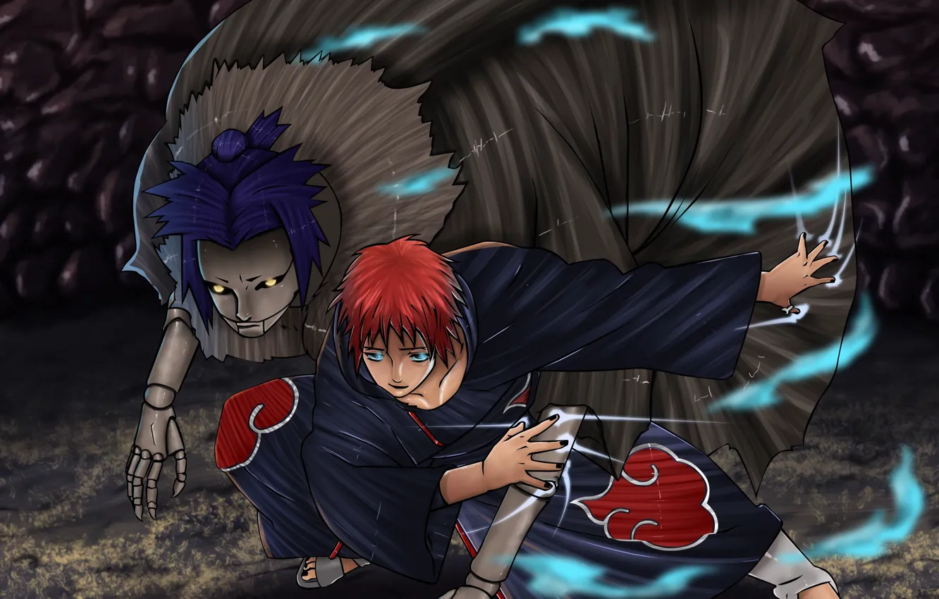 Фото обои game, Naruto, red hair, anime, cloud, man, redhead, ninja