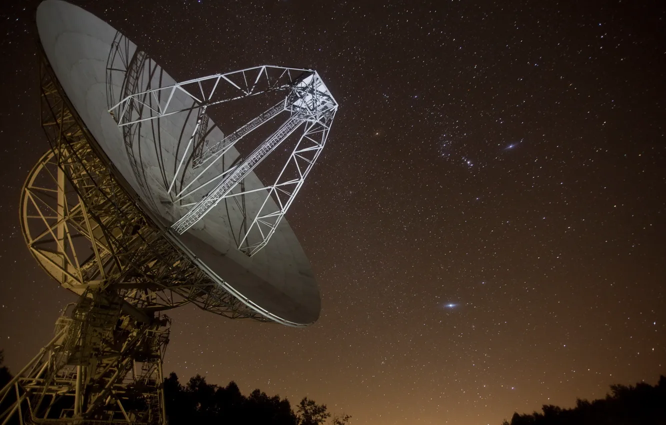 Фото обои небо, ночь, Pisgah Astronomical Research Institute Radiotelescope