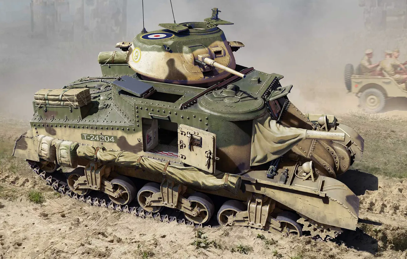 Фото обои танк, Великобритания, средний, British Army, Владимир Бут, Grant Mk.I, M3 Grant