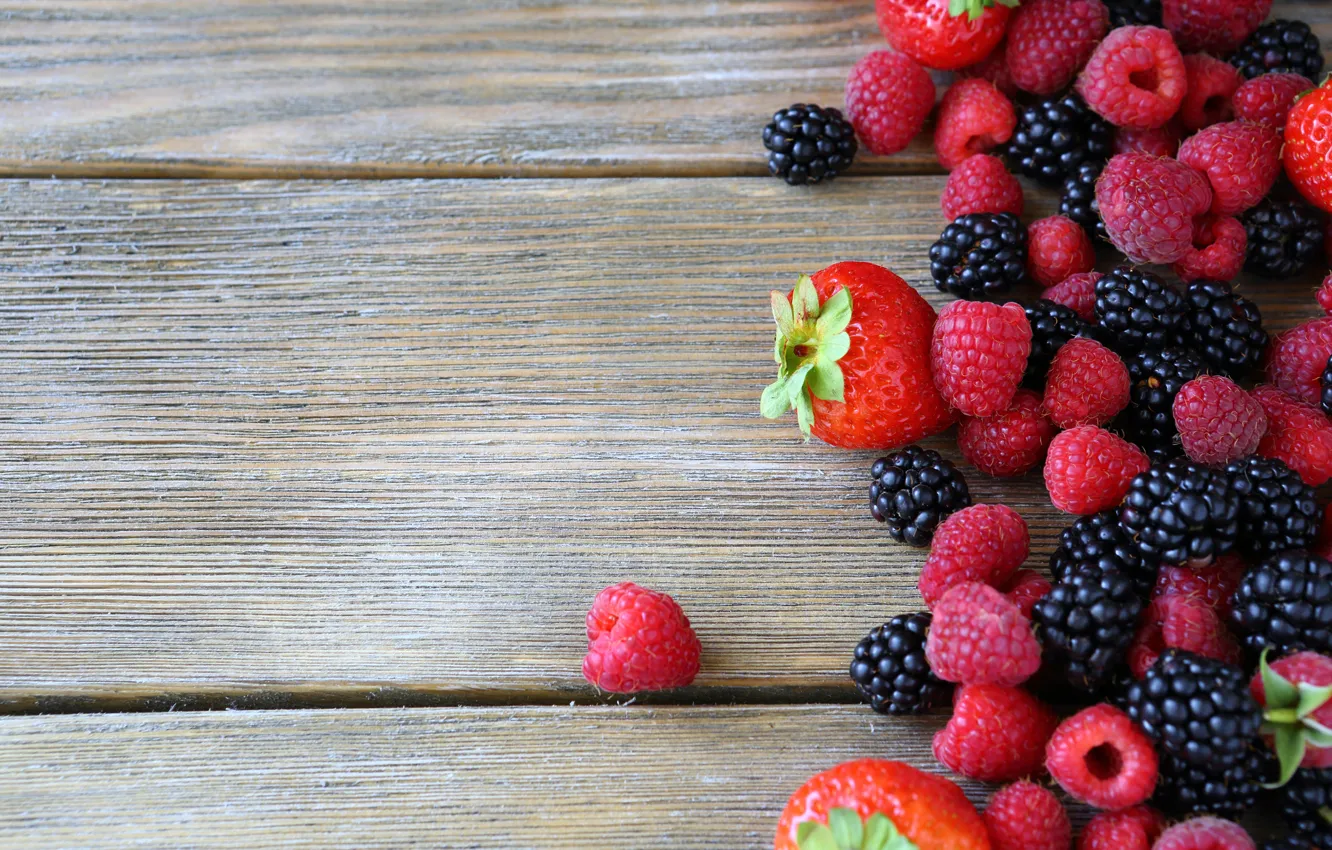 Фото обои ягоды, малина, клубника, fresh, ежевика, berries
