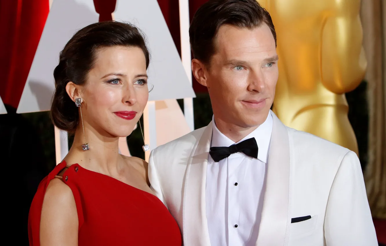 Фото обои двое, Бенедикт Камбербэтч, Benedict Cumberbatch, счастливые, супруги, Софи Хантер