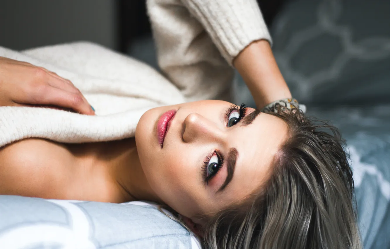 Фото обои взгляд, поза, красота, жест, beauty, look, pose, женственность