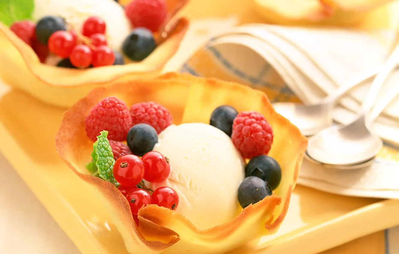 Фото обои ягоды, малина, сладость, еда, черника, мороженое, десерт, смородина