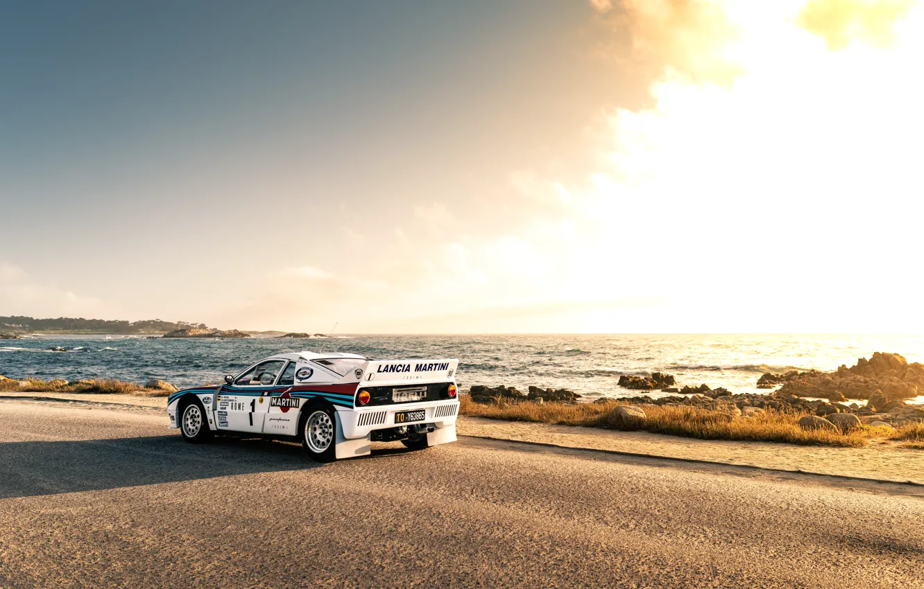Фото обои car, sky, sea, Rally, legend, Group B, Lacnia, Lancia Rally 037