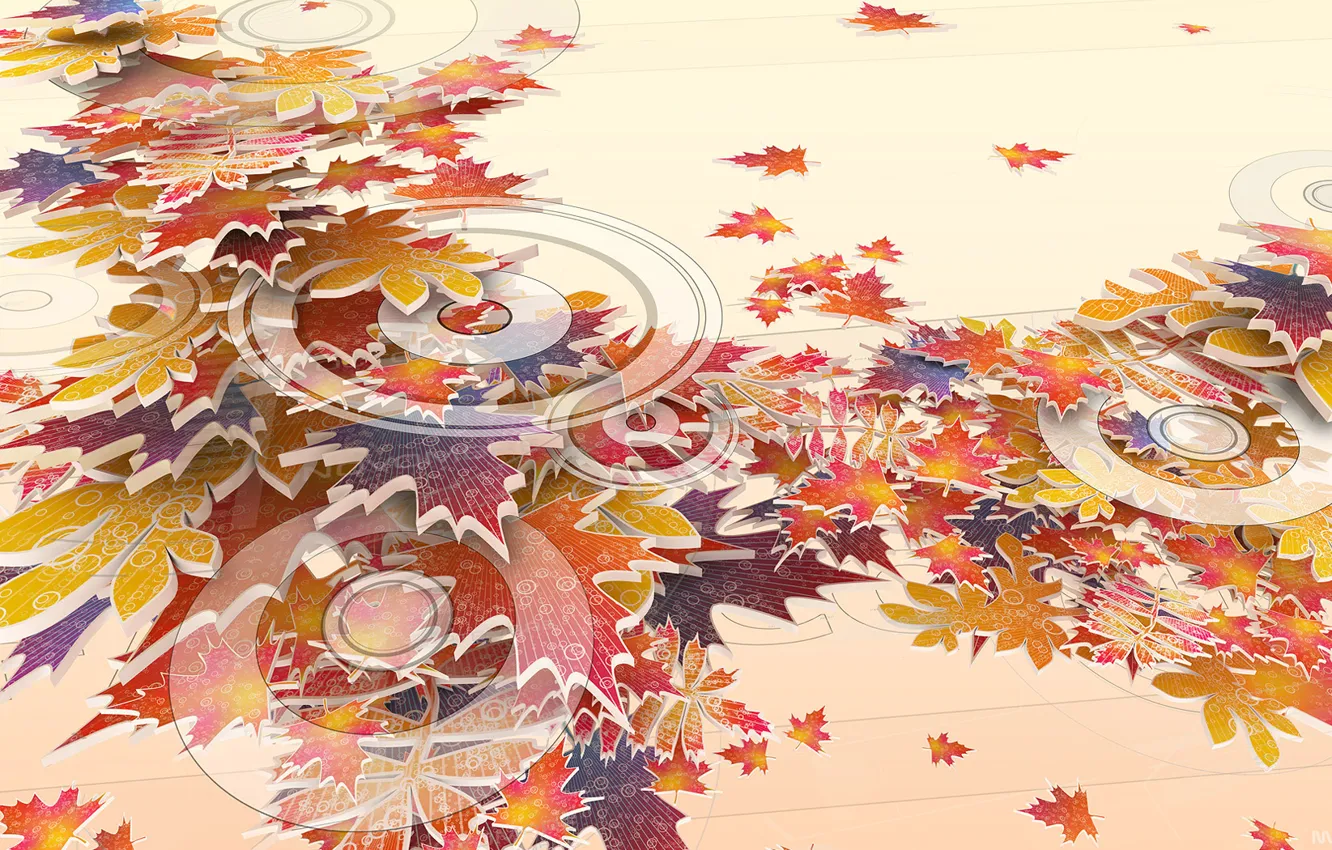 Фото обои осень, круги, Листья