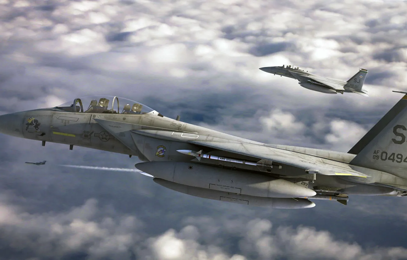 Фото обои арт, Eagle, F-15, Douglas, McDonnell, roen911, американский всепогодный истребитель четвёртого поколения