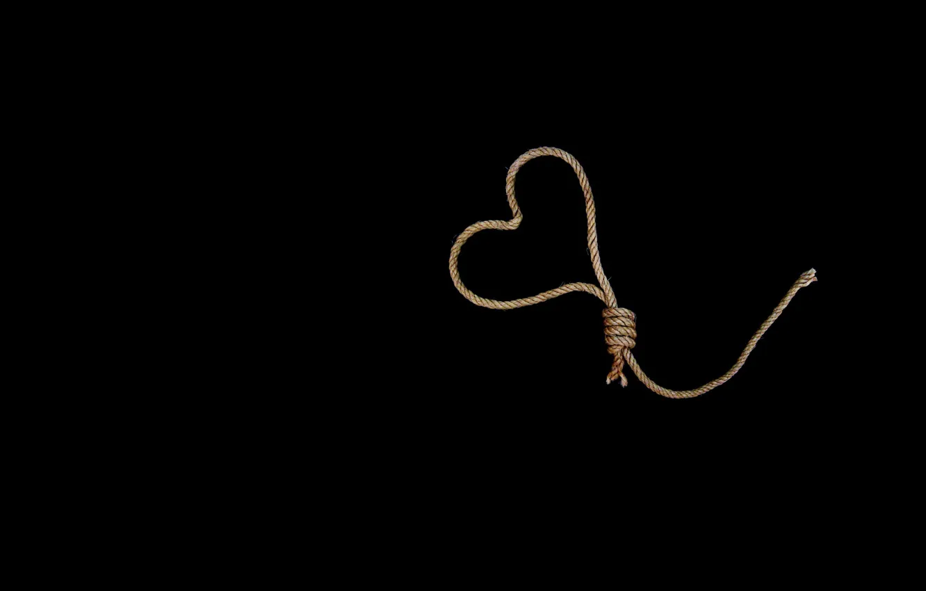 Фото обои сердце, верёвка, петля