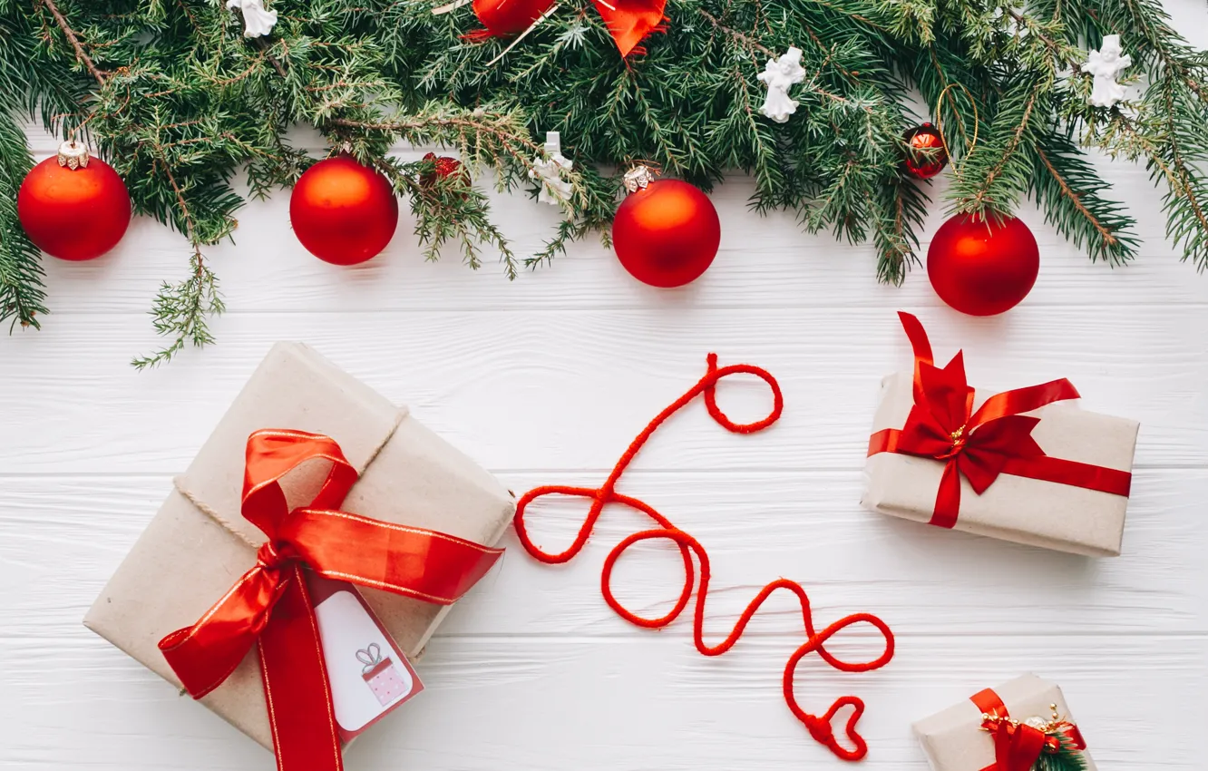 Фото обои украшения, Новый Год, Рождество, подарки, Christmas, wood, New Year, gift