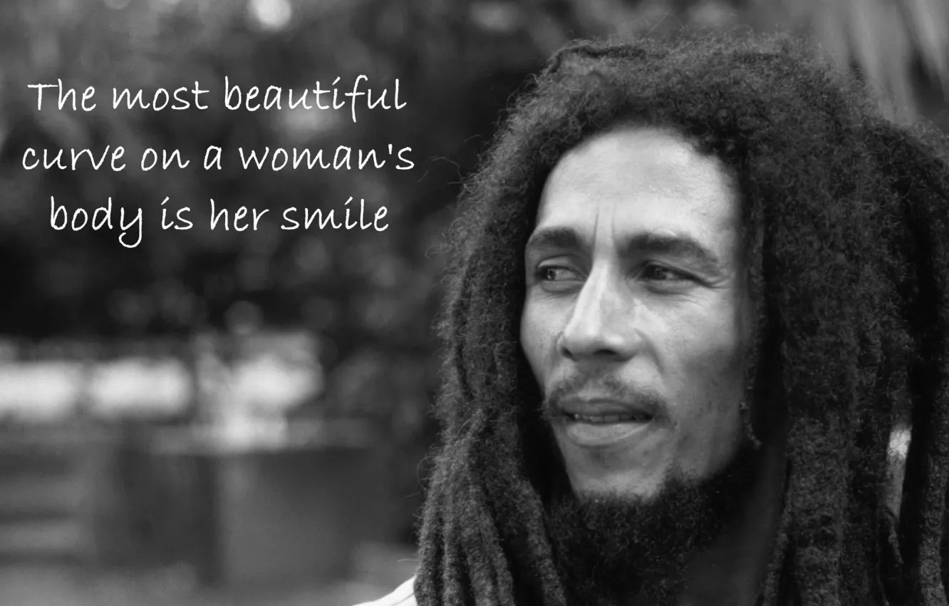 Фото обои Music, Bob Marley, Hair, Text, Balck&ampamp;White