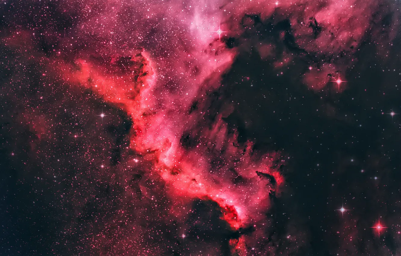 Фото обои Dark, Stars, Space, North America Nebula