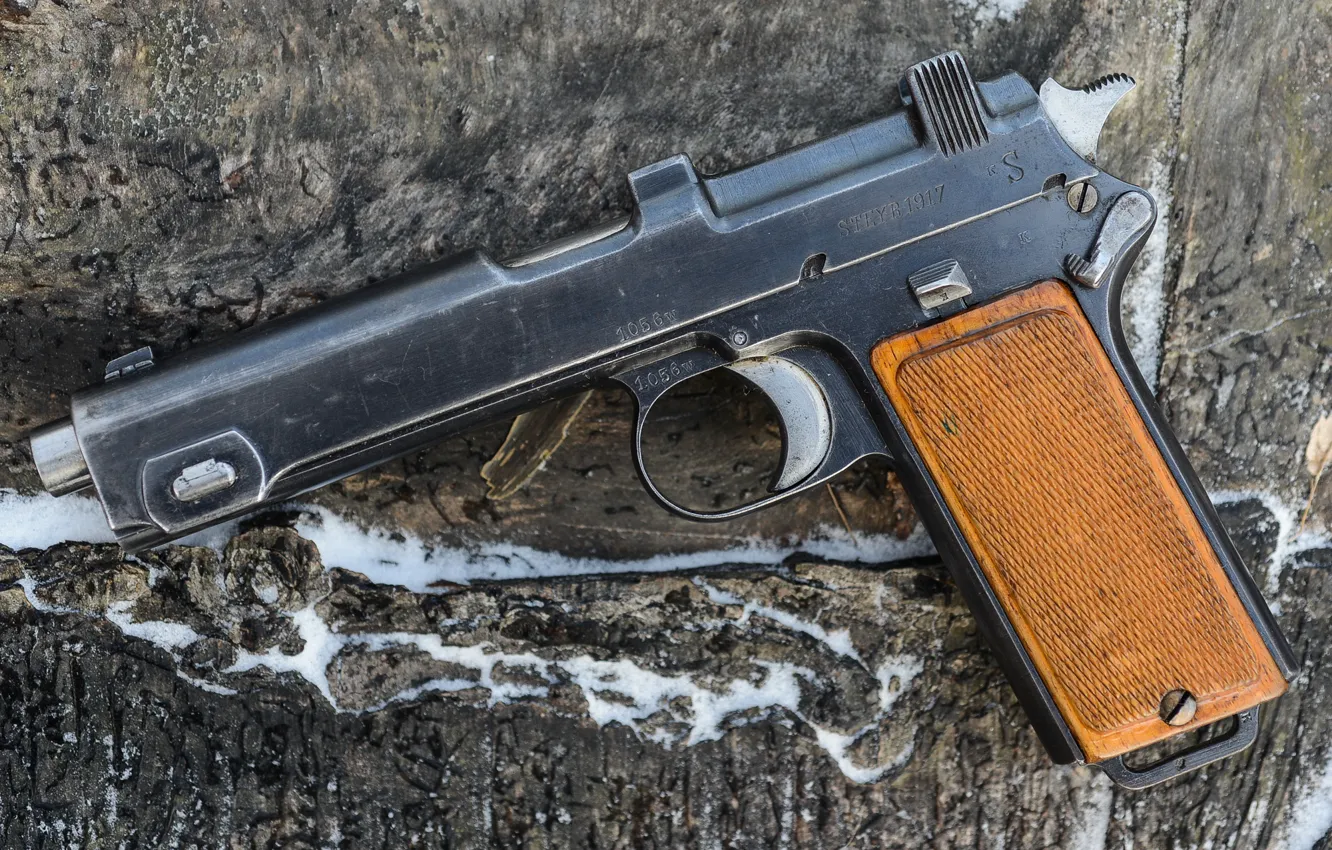 Фото обои пистолет, производства, самозарядный, Steyr, 1912, Австро-Венгрии, Steyr-Hahn