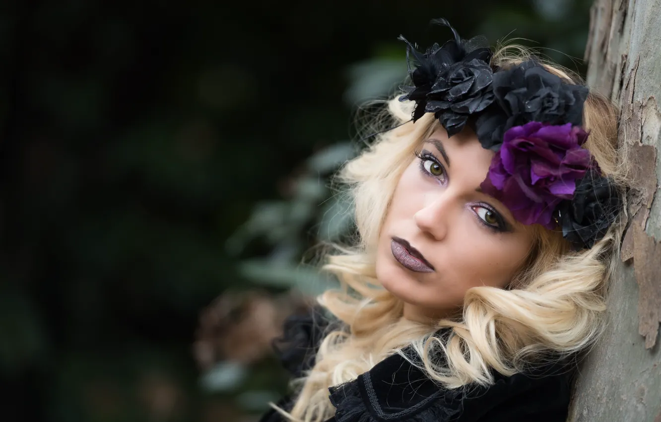 Фото обои модель, глаза, лицо, Deborah, фон, взгляд
