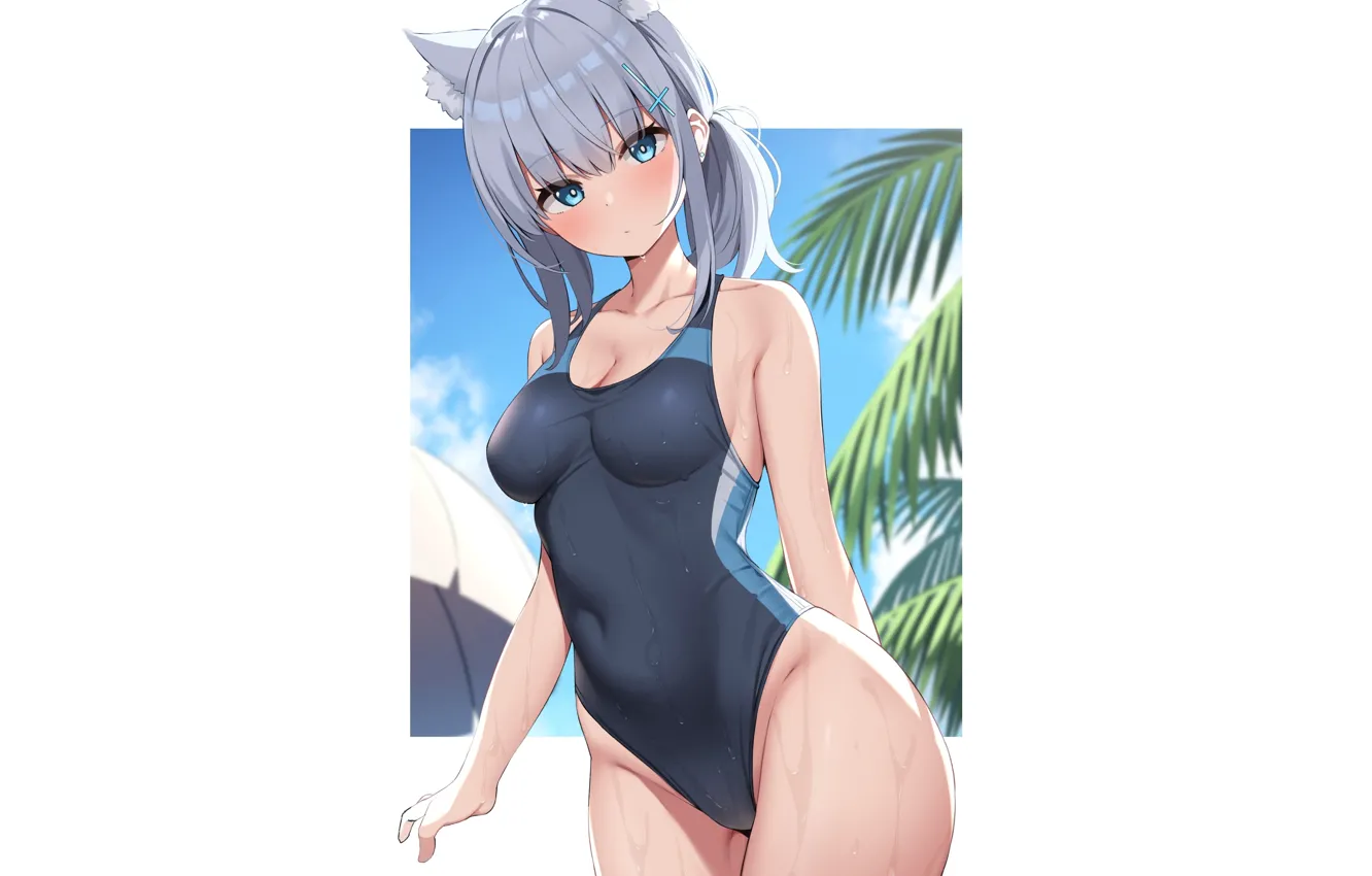 Фото обои kawaii, girl, hot, sexy, anime, pretty, swimsuit, babe