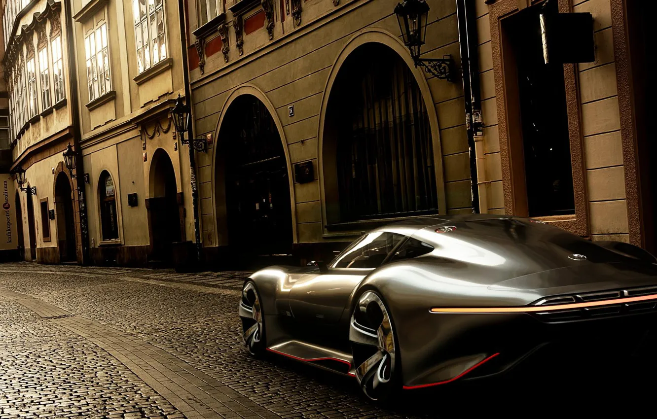 Фото обои Concept, McLaren, Авто, Игра, Прага, Чехия, Машина, Mercedes